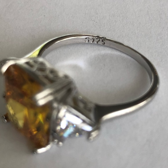 925 Stamped Sterling Silver Citrine Ring - Picture 9 of 11